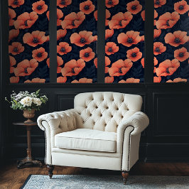 Padrão Floral Vermelho Padrão Escuro Fundo