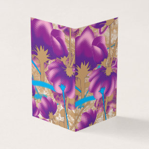 Padrão floral vibrante com púrpura e azul f