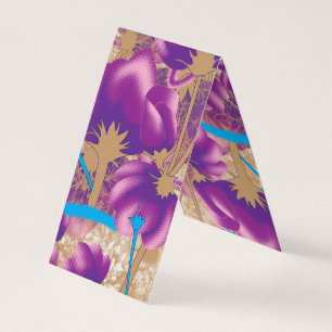 Padrão floral vibrante com púrpura e azul f