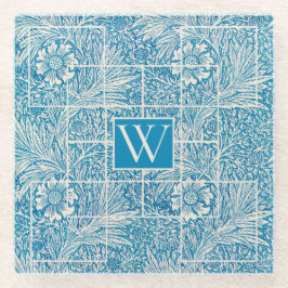 Padrão Floral Vintage Azul e Branco