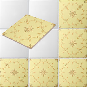 Padrão Floral Vintage com Interiores Fleuron