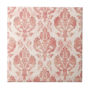 Padrão Floral Vintage de Aquarela em Rosa Damask