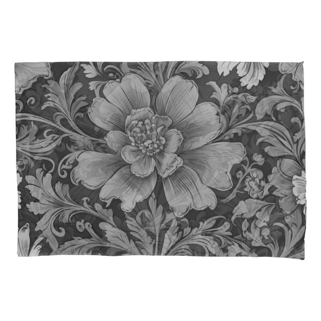 Padrão Floral Vintage Monocromático (Frente)