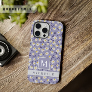 Padrão Floral Violeta Roxo Branco Personalizável