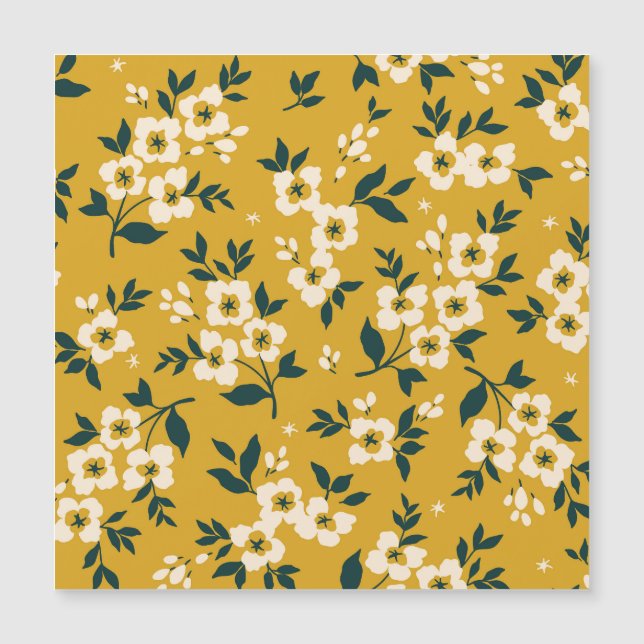 Padrão floral vítreo, pequenas flores brancas. (Frente)