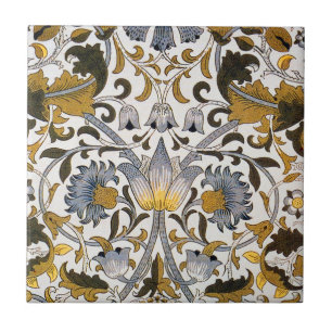 Padrão Floral William Morris Lodden: Azul Dourado