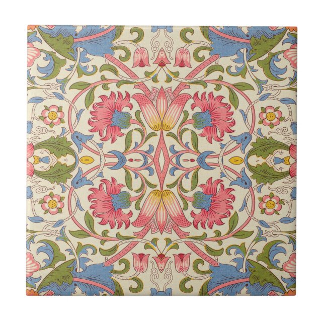 Padrão Floral William Morris Lodden Pastel  (Frente)