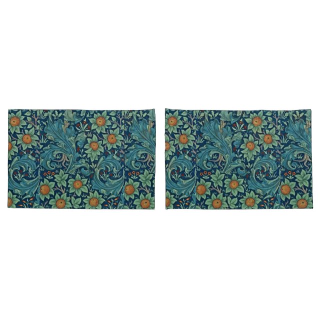 Padrão Floral William Morris Red Yellow Blue Gree (Verso - conjunto)
