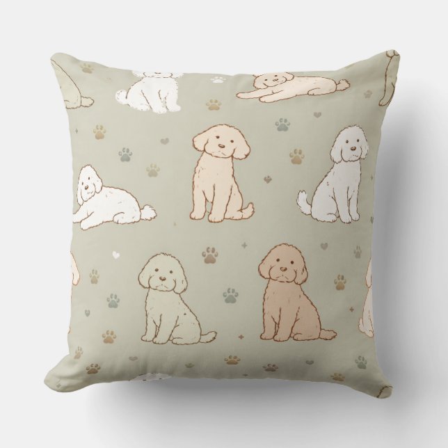 Padrão Fofo de Cockapoo | Almofada para Amantes de (Frente)