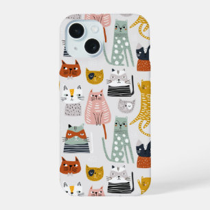 Padrão Fofo de Gato Desenhado à Mão