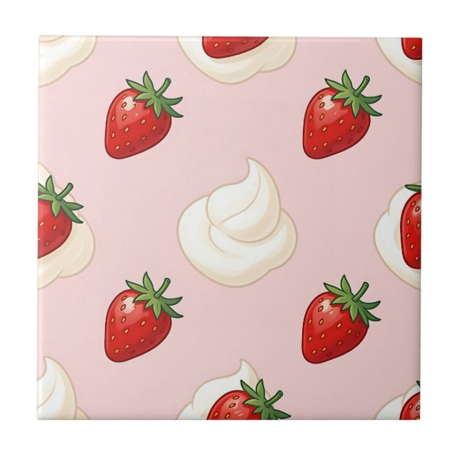 Padrão Fofo de Morango com Creme Chantilly (Frente)