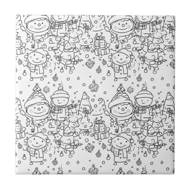 Padrão Fofo de Natal de Inverno com Doodle (2) (Frente)