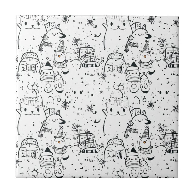 Padrão Fofo de Natal de Inverno com Doodle (4) (Frente)