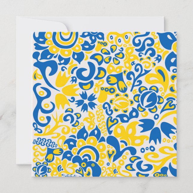 Padrão folclórico com cartão de cores de bandeira  (Frente)