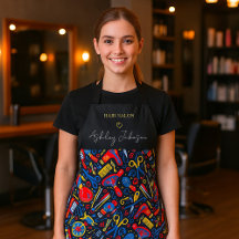 Padrão folclórico de salão de beleza — preto, verm