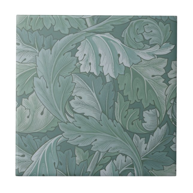 Padrão Folha de Acanto Azul Teal de William Morris (Frente)