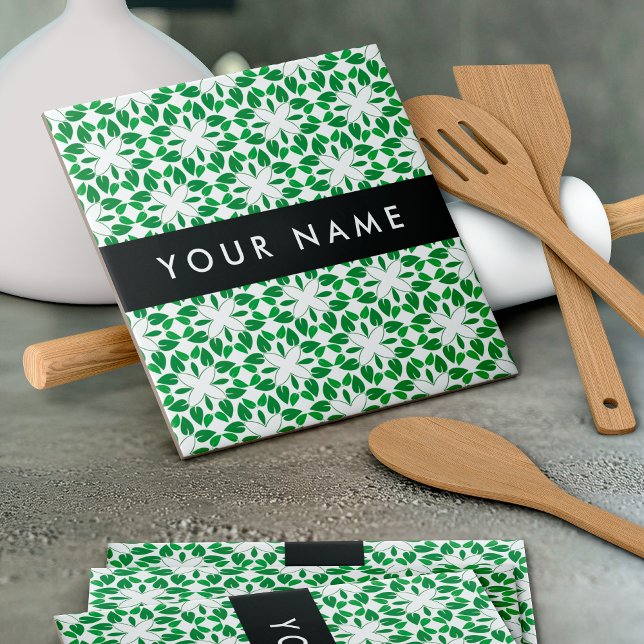 Padrão Folha, Folhas Verdes, Seu Nome (Criador carregado)