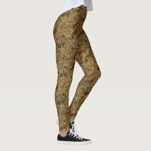 Padrão Folha Moderno Grunge - Leggings