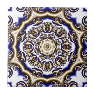 Padrão fractal azul redondo
