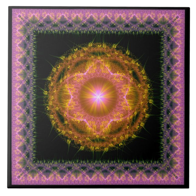 Padrão fractal brilhante multicolor (Frente)