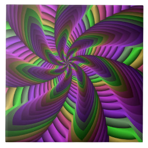 Padrão Fractal Cores Neon Flash Colorido
