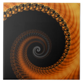 Padrão fractal espiral laranja abstrato escuro do