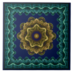 Padrão fractal floral emoldurado de fada