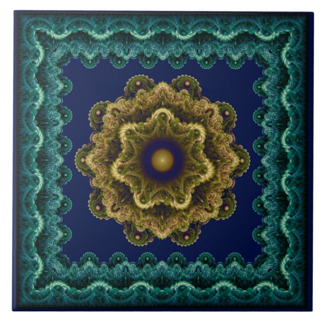 Padrão fractal floral emoldurado de fada (Frente)