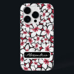 Padrão Frangipani Personalizado Cor-de-rosa Fuchsi<br><div class="desc">Um padrão floral moderno, feminino, de flores tropicais frangipani plumerianas em fuchsia, cor-de-rosa e branco, num fundo cor-de-rosa coordenado. O texto personalizável do nome é incluído em um sotaque preto e branco. Design feito em parte com gráficos licenciados pela Fábrica de Gráficos. Saudamos solicitações personalizadas para diferentes combinações de cores....</div>