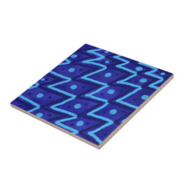 Padrão Funky de Pontos Zig Zags Azuis