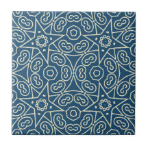 Padrão Geométrico Abstrato Azul e Branco