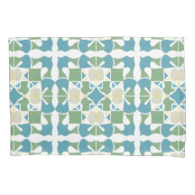 Padrão Geométrico Abstrato em Verde e Azul