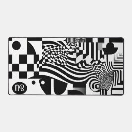 Padrão Geométrico Abstrato Moderno Preto Branco