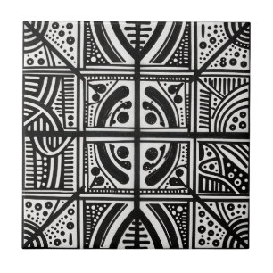 Padrão Geométrico Abstrato Preto Branco