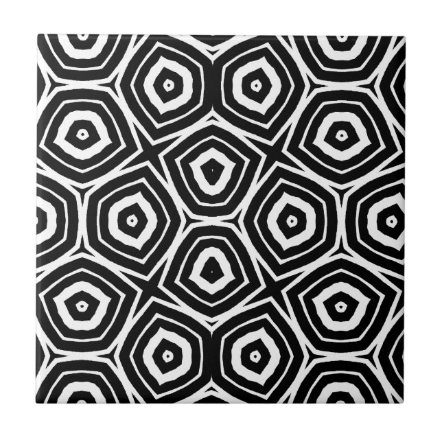 Padrão Geométrico Abstrato Preto e Branco (Frente)
