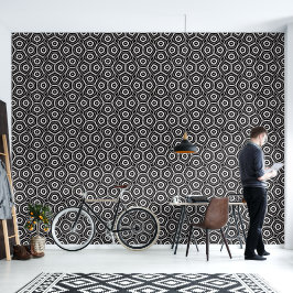 Padrão Geométrico Abstrato Preto e Branco
