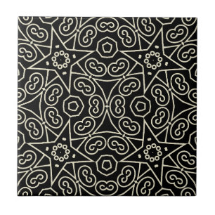 Padrão Geométrico Abstrato Preto e Branco Elegante