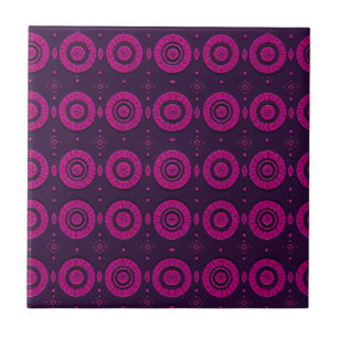 Padrão Geométrico Africano em Círculo Magenta Deco