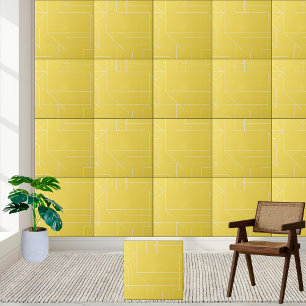 Padrão Geométrico Amarelo e Branco