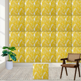 Padrão Geométrico Amarelo e Branco