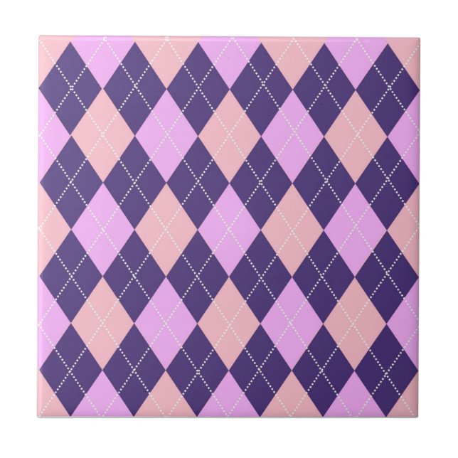 Padrão Geométrico Argyle Azul Roxo Y2K (Frente)