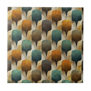 Padrão Geométrico Art Déco em Verde Água e Dourado