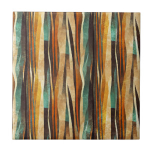 Padrão Geométrico Art Déco em Verde Água e Dourado
