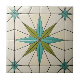 Padrão Geométrico Atômico Moderno Retro de Meados 