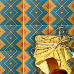 Padrão Geométrico Azul E Laranja Verificado<br><div class="desc">Design decorativo abstrato moderno com um padrão geométrico em tons de azul e laranja.</div>