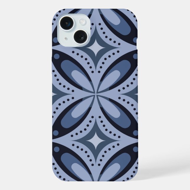 Padrão Geométrico Azul Estilo Retro (Verso)