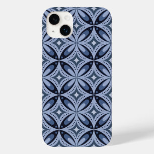 Padrão Geométrico Azul Estilo Retro