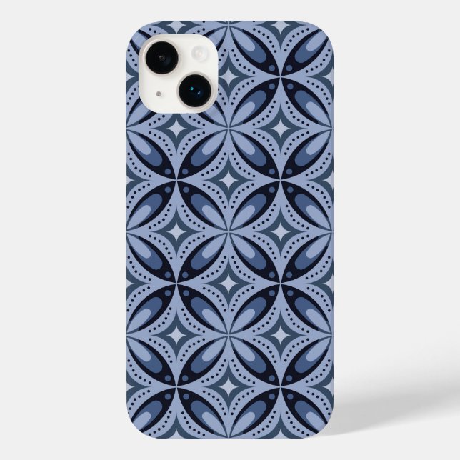 Padrão Geométrico Azul Estilo Retro (Verso)