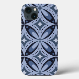 Padrão Geométrico Azul Estilo Retro