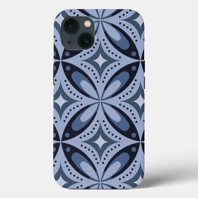Padrão Geométrico Azul Estilo Retro (Verso)